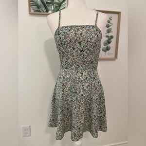 Shein Dress | Green Floral Sundress XS